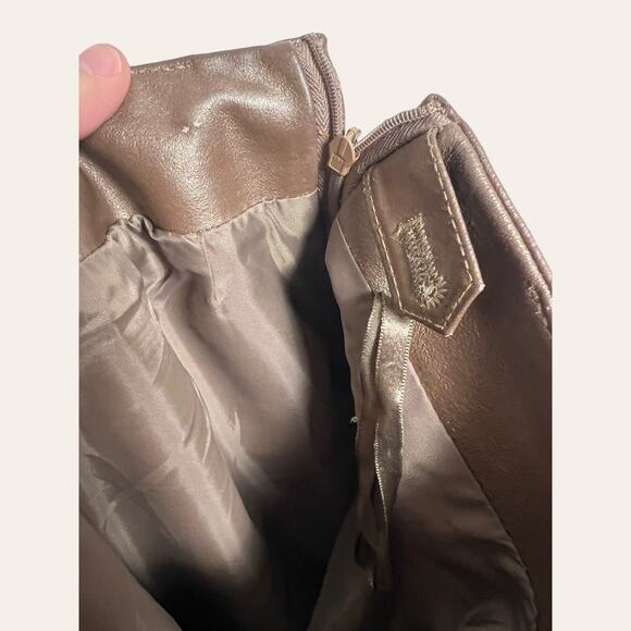 Ralph Ralph Lauren Vintage Metallic Bronze Leather High Rise Flare Pants 6 - Picture 9 of 13